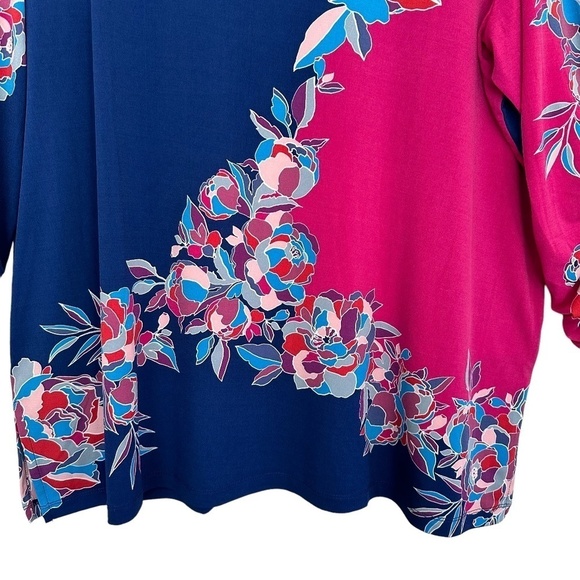 Susan Graver Women's Size Petite US 2XP Tunic Length  Floral Print Round Neck - Picture 7 of 16